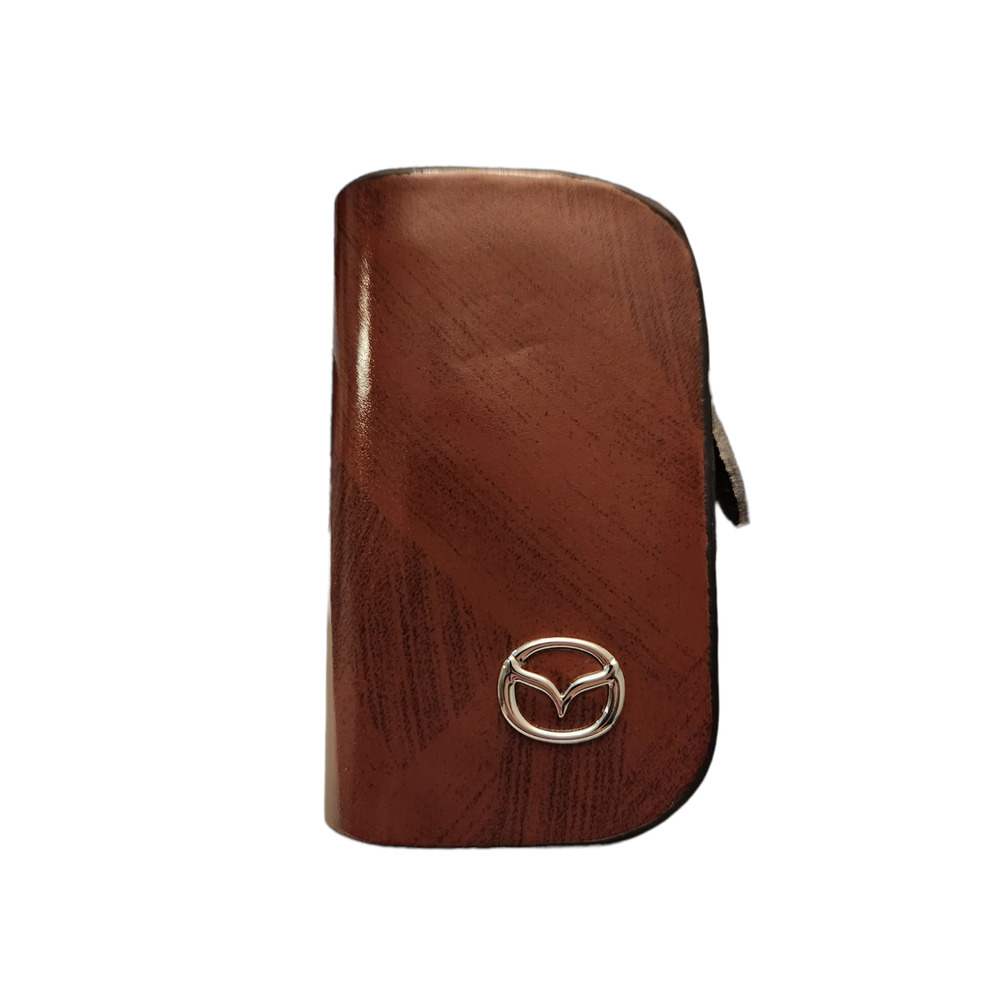 Key Fob Keychain Brown Wallet Style Key Holder For Mazda